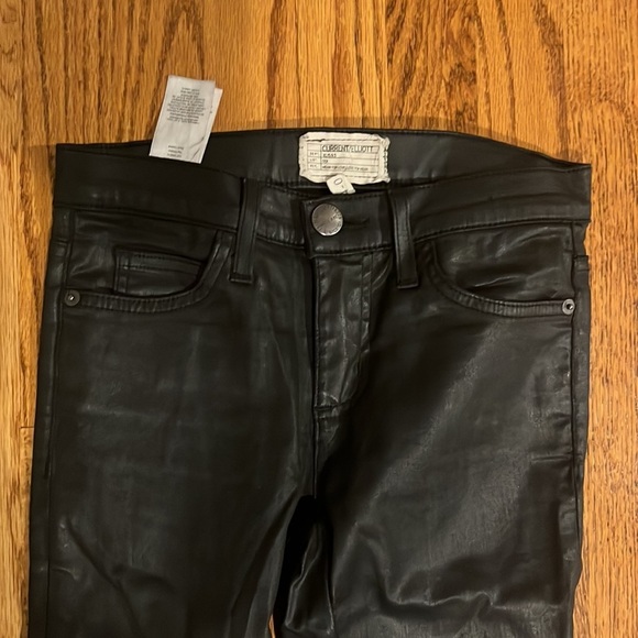 Current/Elliot Woman’s Black The Stiletto Black Coated Jeans Size 24 - Picture 3 of 7